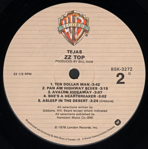 ZZ Top – Tejas - Trifold, Near Mint! VinylPursuit.com