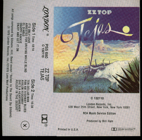ZZ Top – Tejas - 1977 Cassette, Rare! VinylPursuit.com