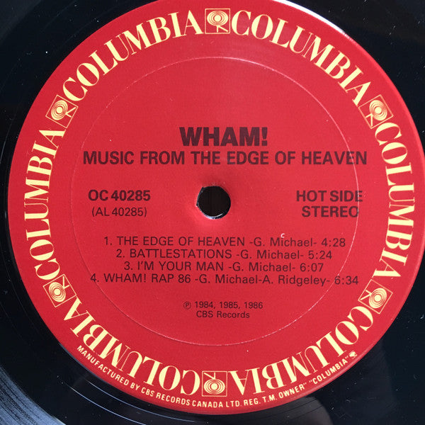 Wham! ‎– Music From The Edge Of Heaven - 1986 Original