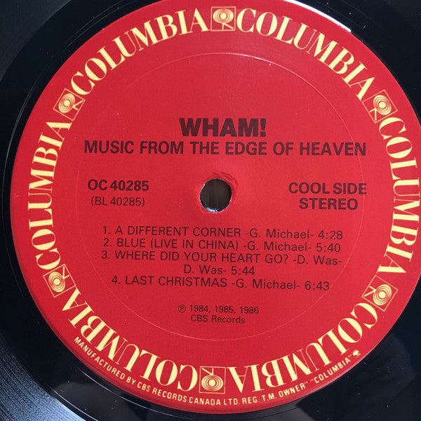 Wham! ‎– Music From The Edge Of Heaven - 1986 Original