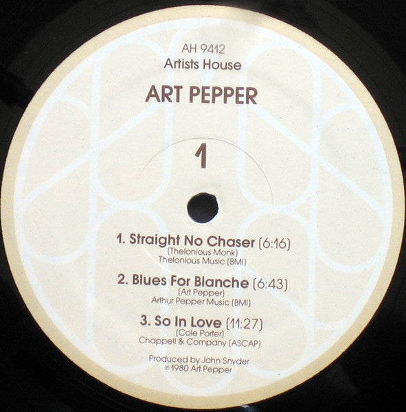 Art Pepper – So In Love - 1980 Original