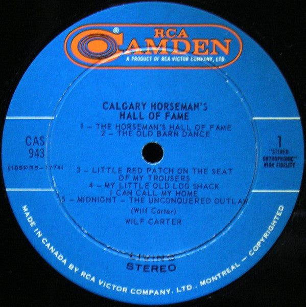 Wilf Carter – Calgary Horseman's Hall Of Fame - 1966 Original in Shrinkwrap! VinylPursuit.com