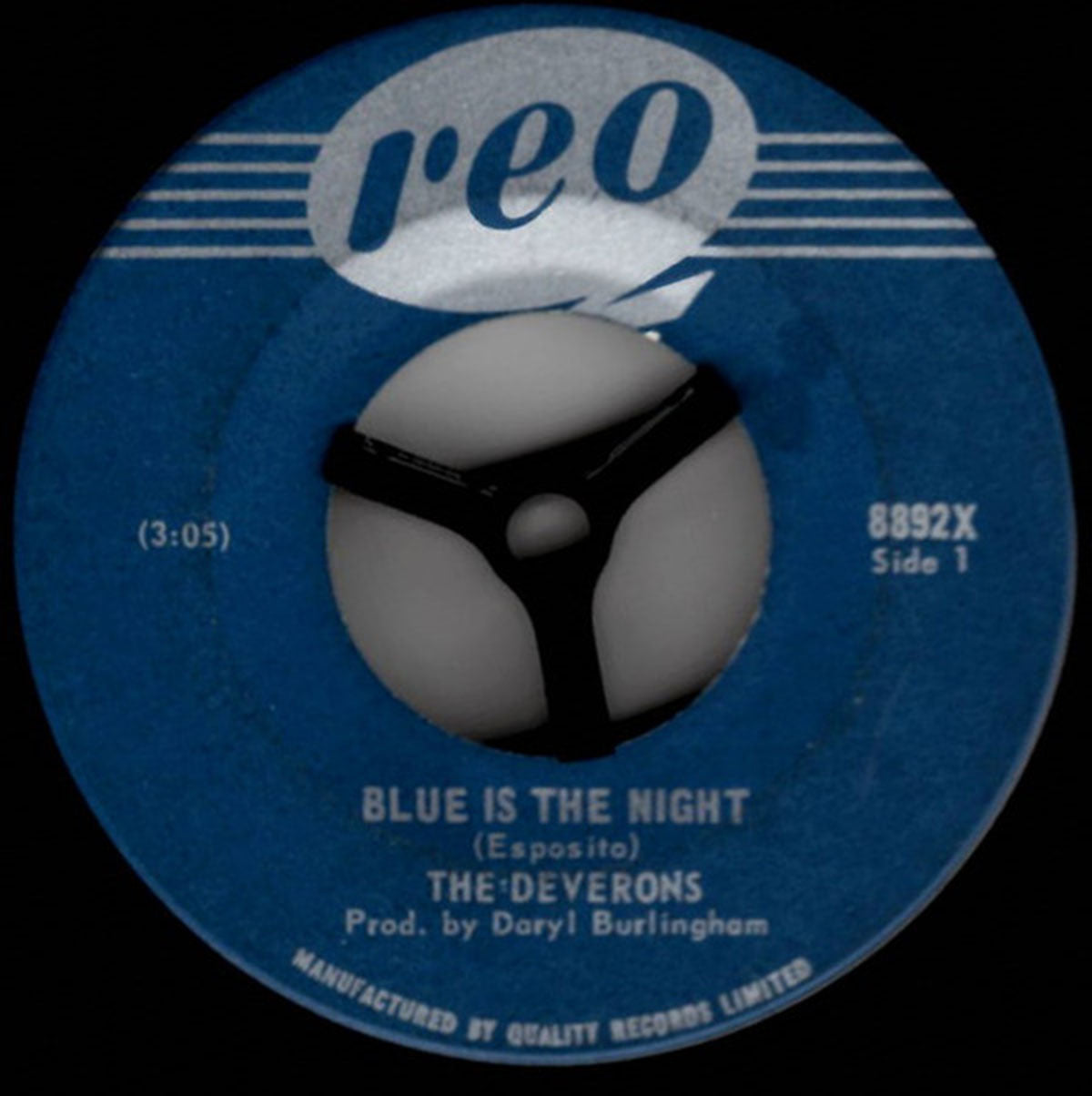 The Deverons – Blue Is The Night / She's Your Lover - 45 RPM - RARE