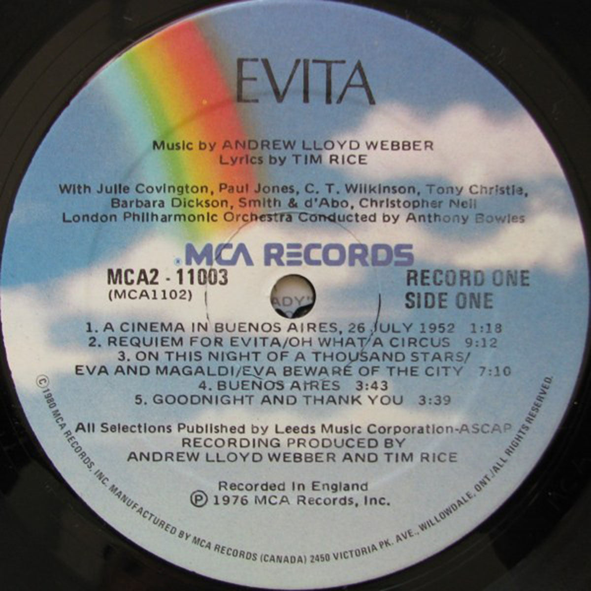 Evita - Andrew Lloyd Webber And Tim Rice - 1976