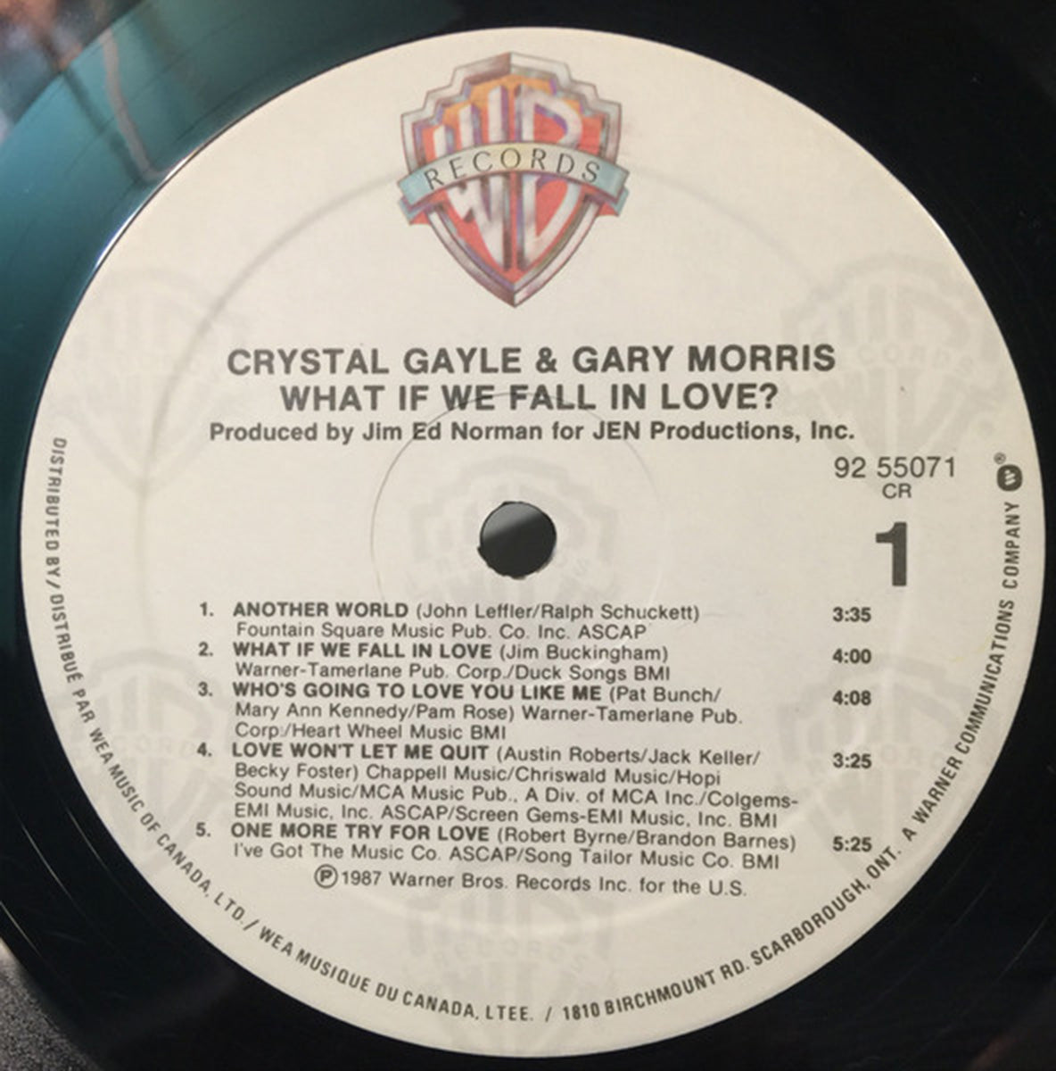 Crystal Gayle & Gary Morris – What If We Fall I - 1987 SEALED