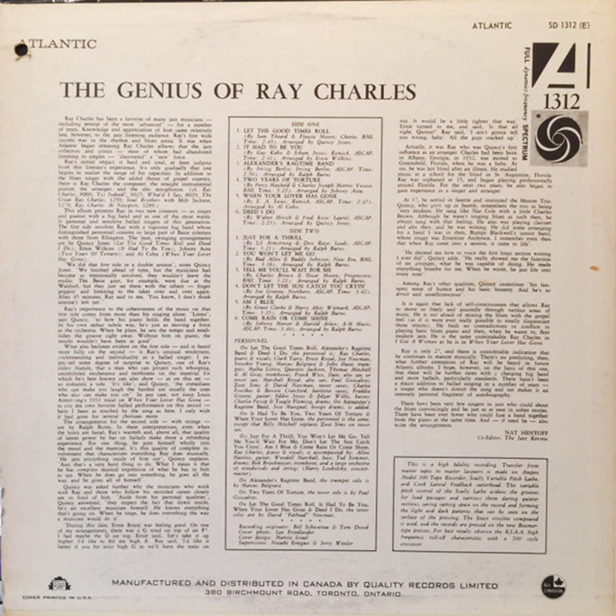 Ray Charles – The Genius Of Ray Charles