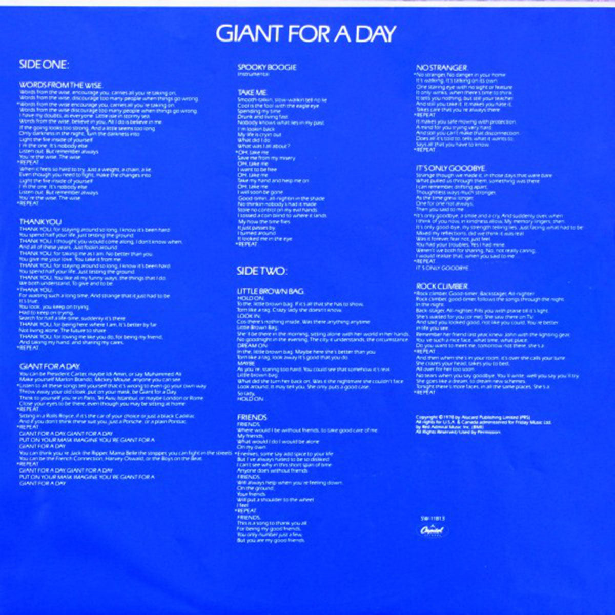 Gentle Giant – Giant For A Day