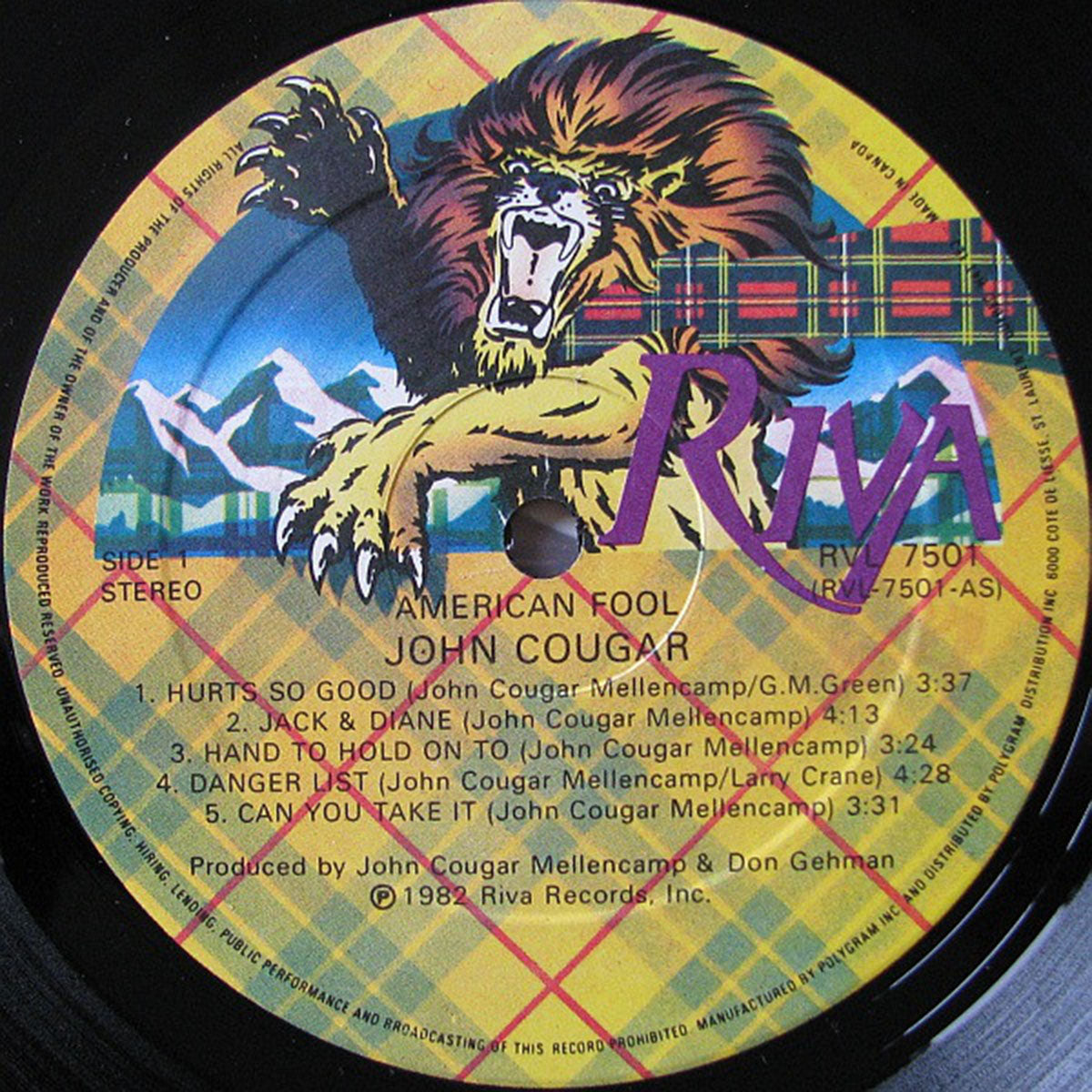 John Cougar ‎– American Fool - 1982  Original