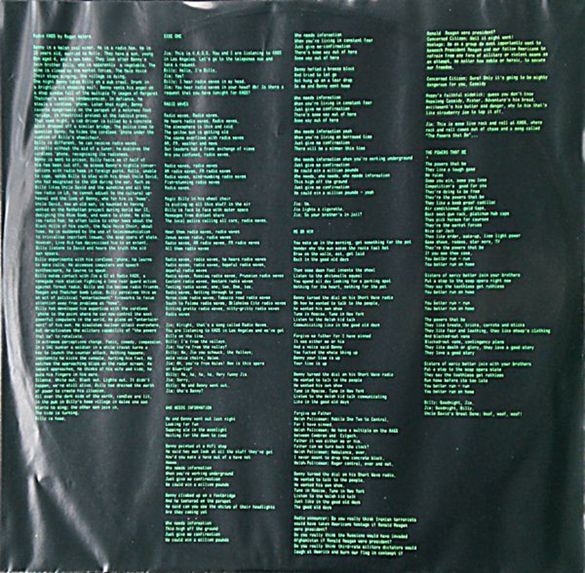 Roger Waters – Radio K.A.O.S VT VinylPursuit.com