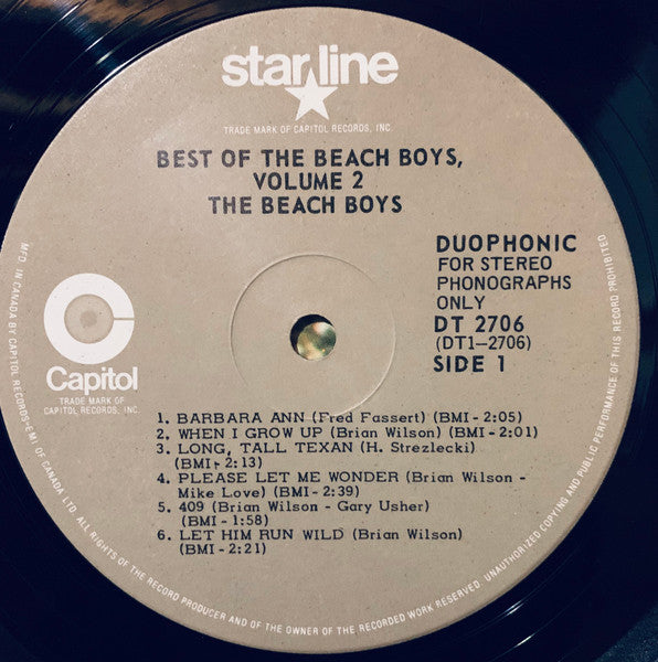 The Beach Boys – Best Of The Beach Boys, Vol. 2 - 1967
