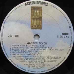 Warren Zevon – Warren Zevon - 1976