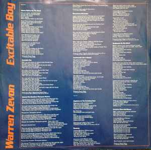 Warren Zevon – Excitable Boy - 1978 VinylPursuit.com
