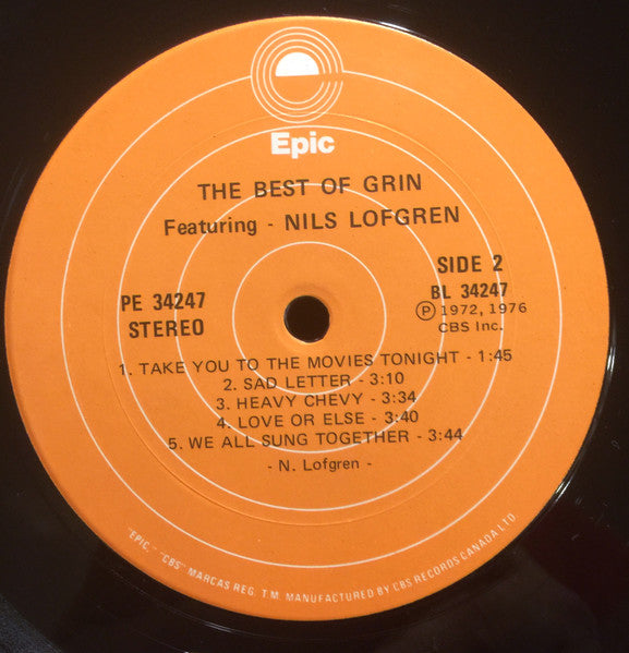 Grin Featuring Nils Lofgren  – The Best Of Grin Featuring Nils Lofgren