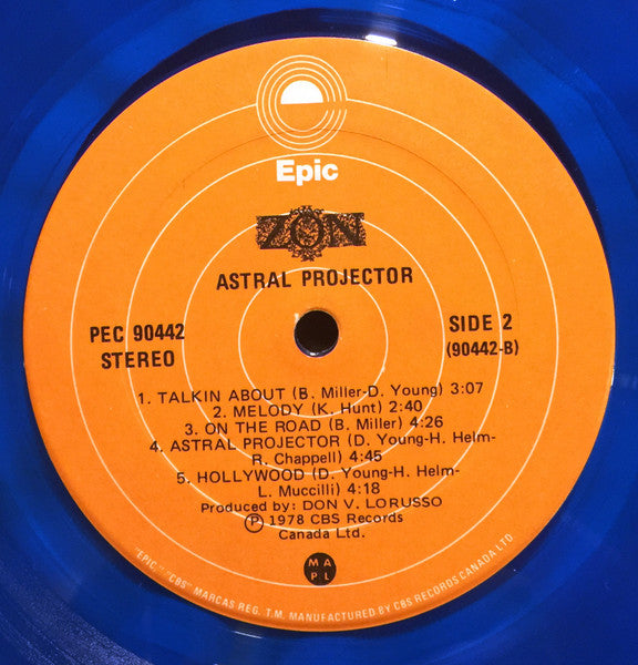 Zon – Astral Projector - 1978 BLUE VINYL