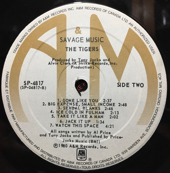 The Tigers – Savage Music - 1980