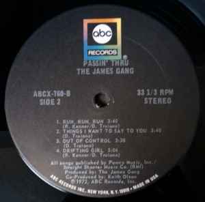 James Gang – Passin' Thru - 1972 US Pressing