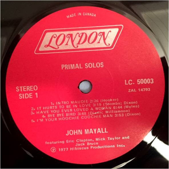John Mayall – Primal Solos - 1977 VinylPursuit.com