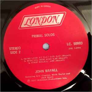 John Mayall – Primal Solos - 1977 VinylPursuit.com