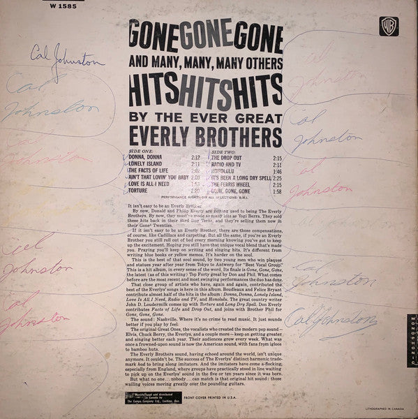 The Everly Brothers* – Gone, Gone, Gone - 1965 Mono