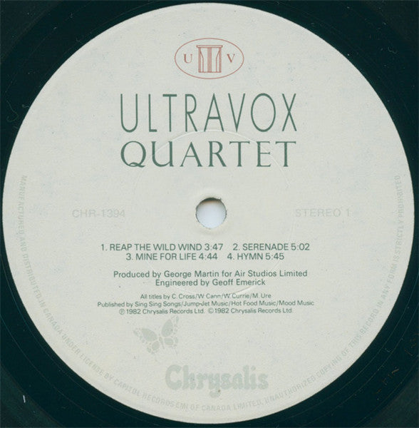 Ultravox – Quartet - 1982 VinylPursuit.com