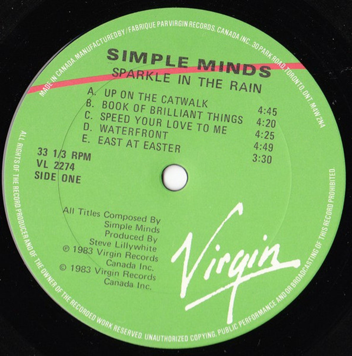 Simple Minds – Sparkle In The Rain - 1984