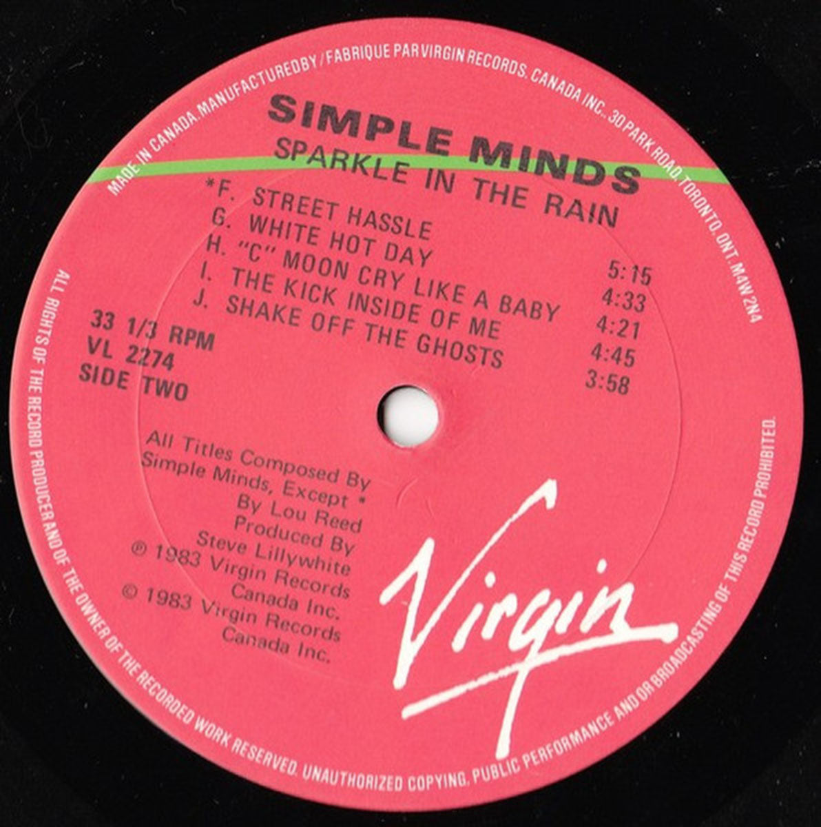 Simple Minds – Sparkle In The Rain - 1984