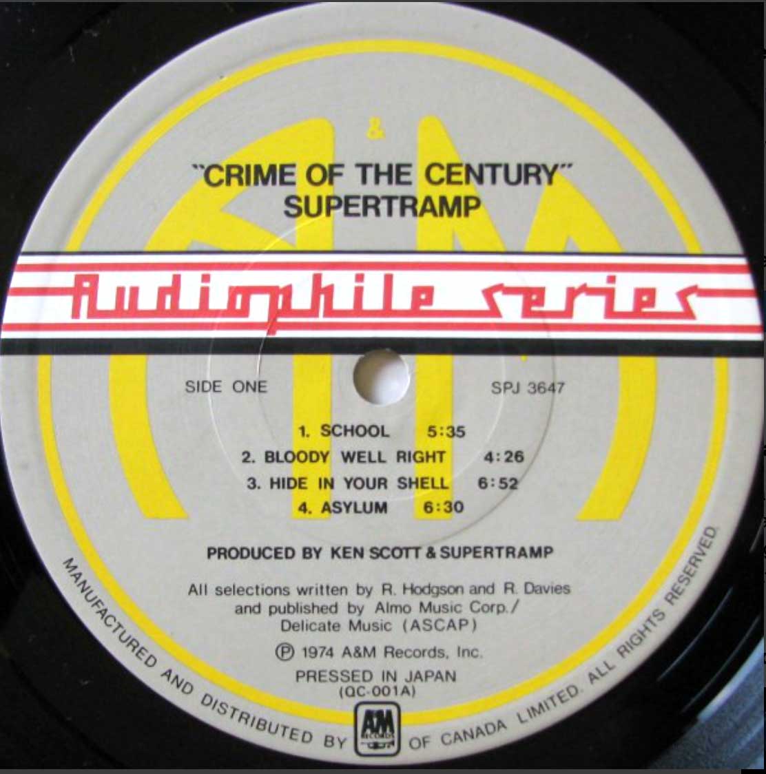 Supertramp - Crime Of The Century - RARE - Audiophile Series