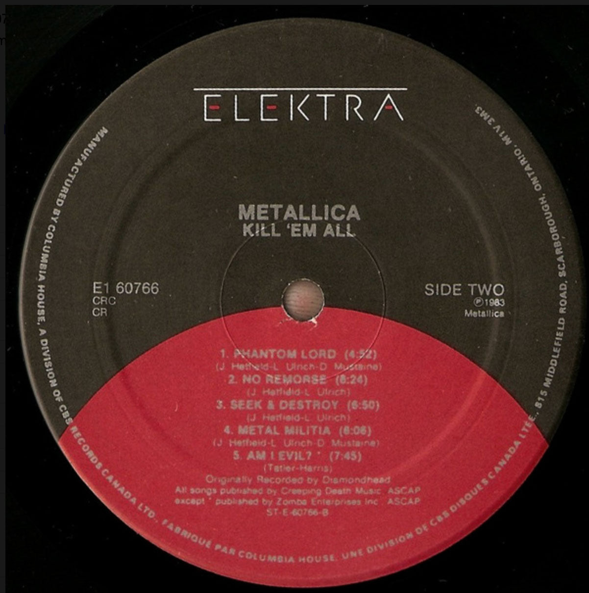 Metallica – Kill 'Em All - Rare 1988 Pressing!