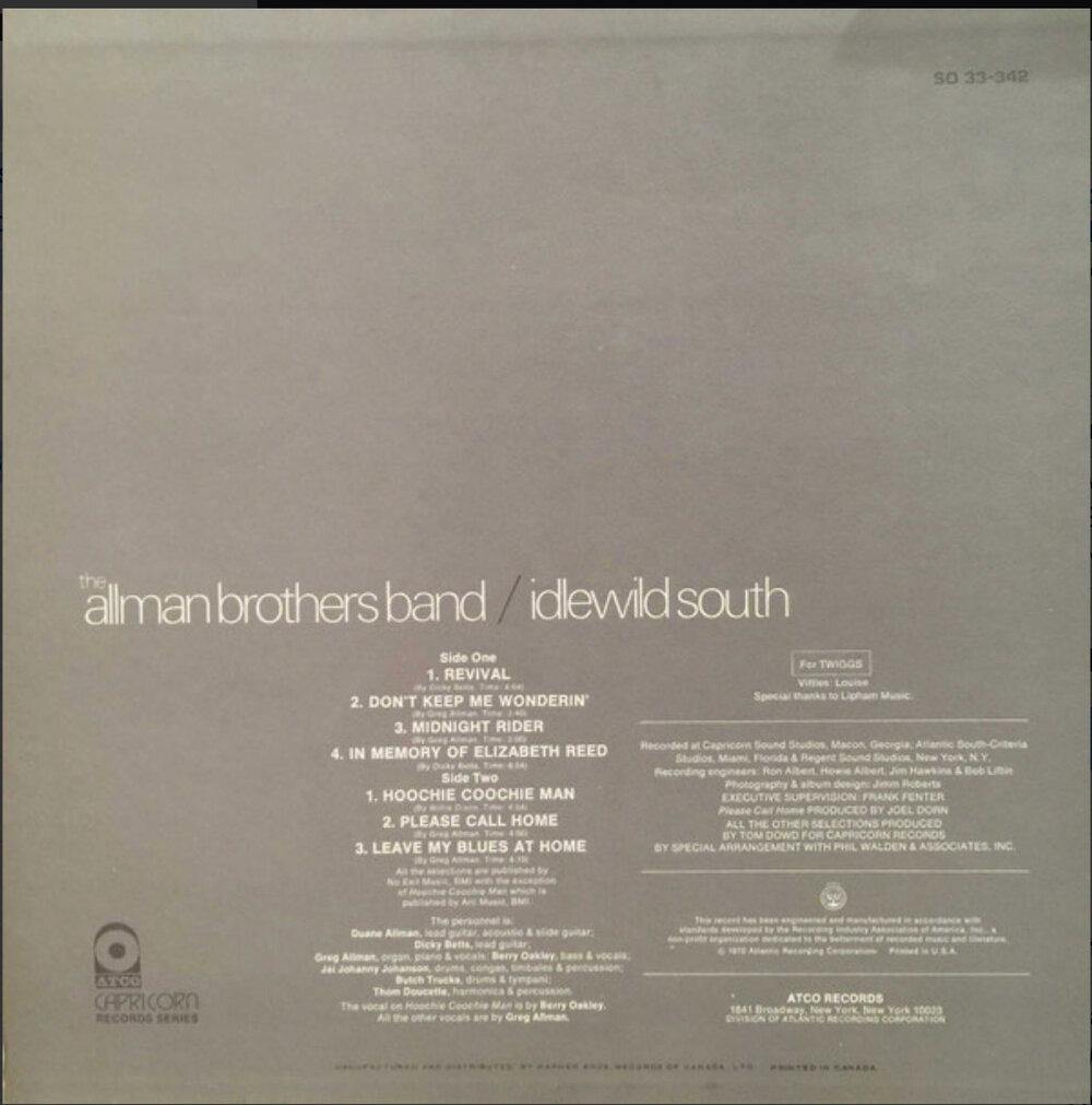 The Allman Brothers Band Idlewild South Sealed! Vinyl Pursuit Inc