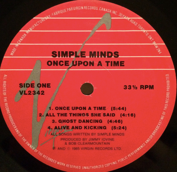 Simple Minds – Once Upon A Time VinylPursuit.com