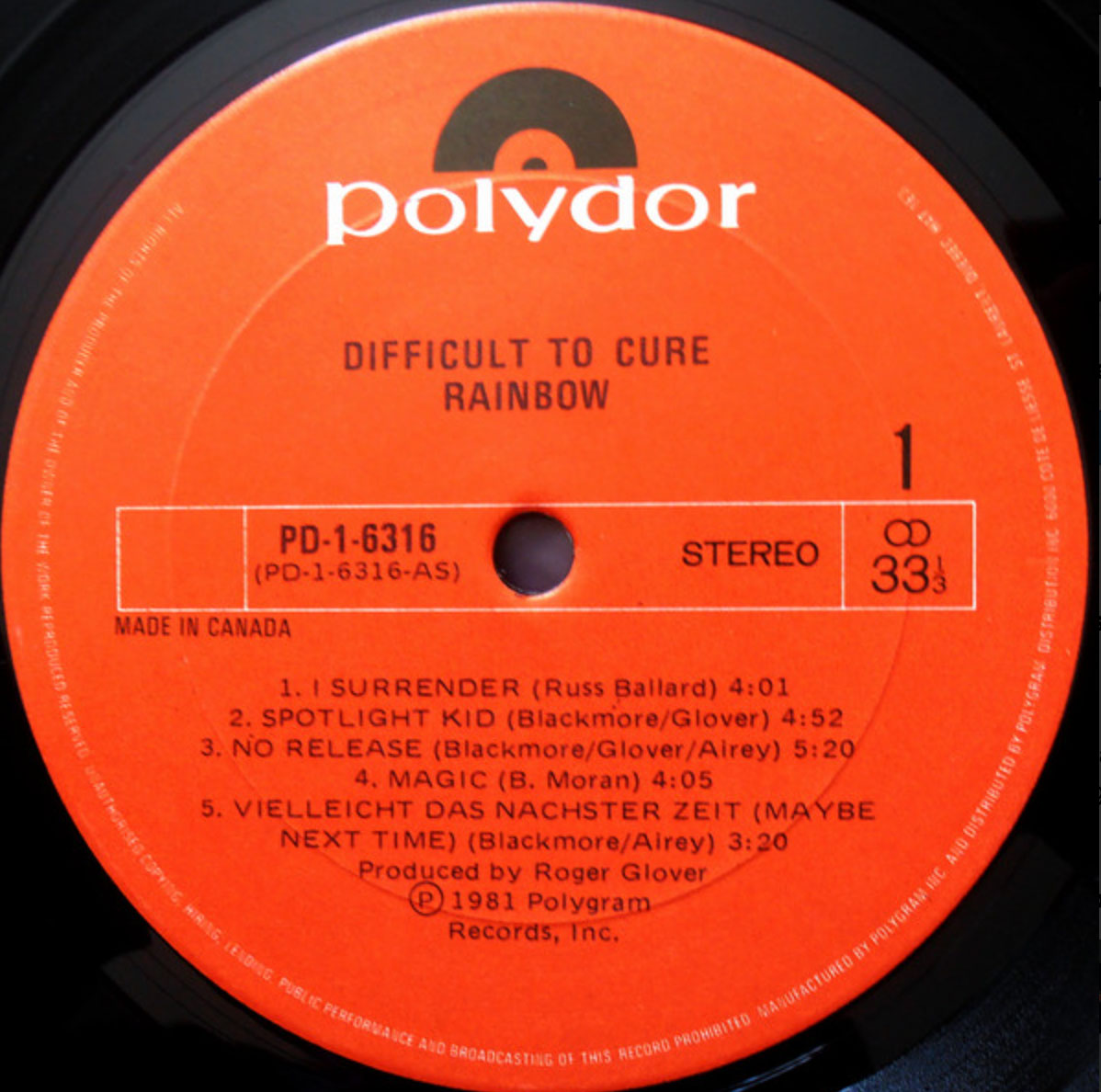 Rainbow Difficult To Cure 1981 Vinyl Pursuit Inc Rainbow difficult to cure 1981 vinyl pursuit inc