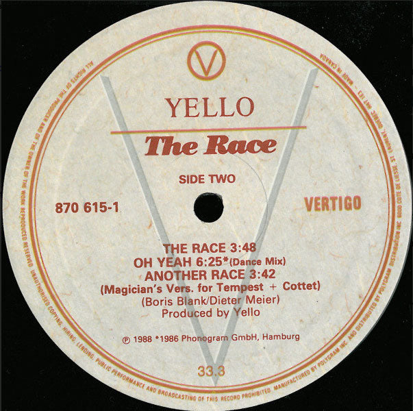 Yello – The Race - 1988 in Shrinkwrap!