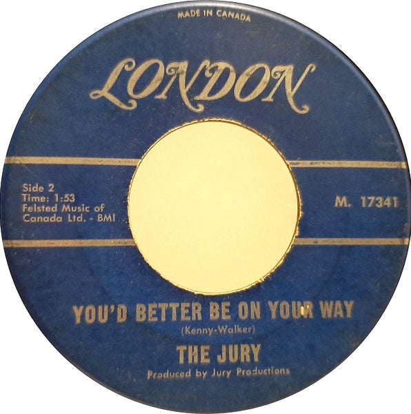 The Jury – I Tried To Tell Her / You'd Better Be On Your Way - 45 RPM - RARE