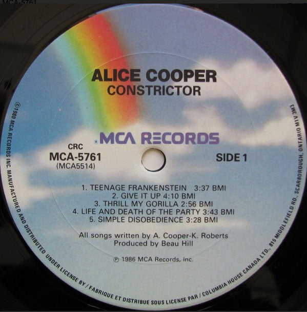 Alice Cooper – Constrictor - 1986
