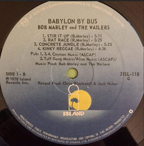 Bob Marley & The Wailers ‎– Babylon By Bus - Rare