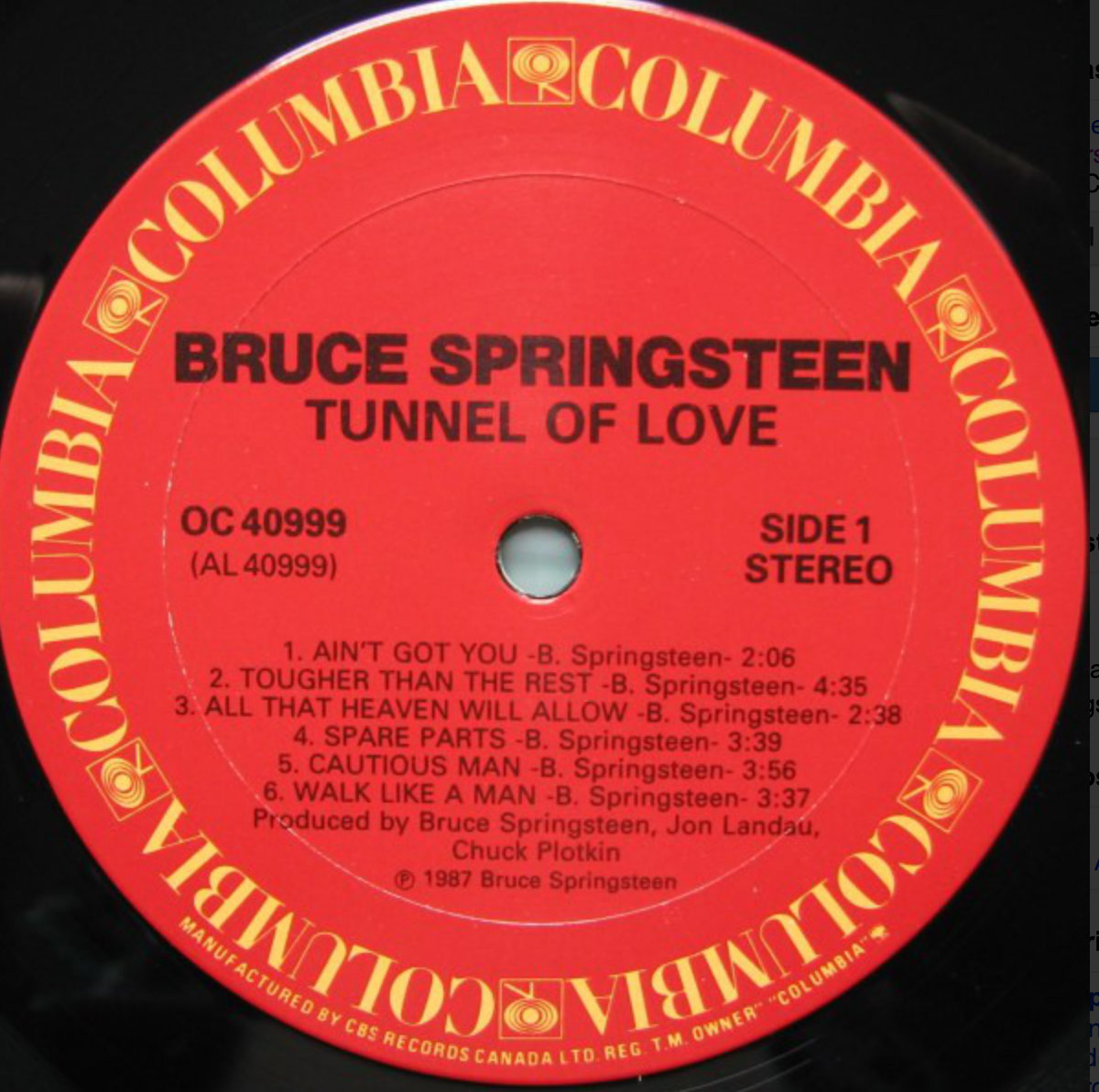 Bruce Springsteen – Tunnel Of Love - 1987