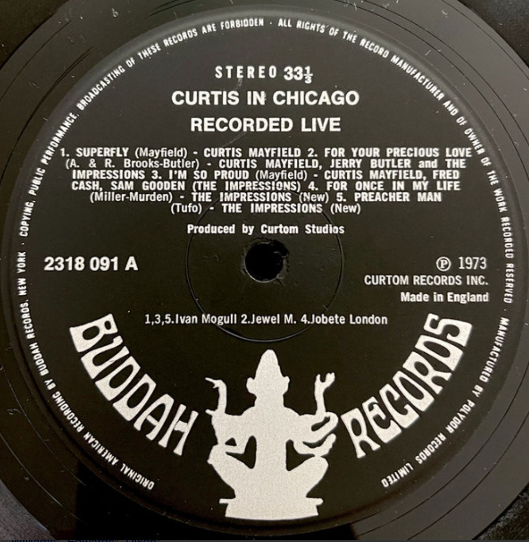 Curtis Mayfield – Curtis In Chicago - Recorded Live - UK Pressing - RARE