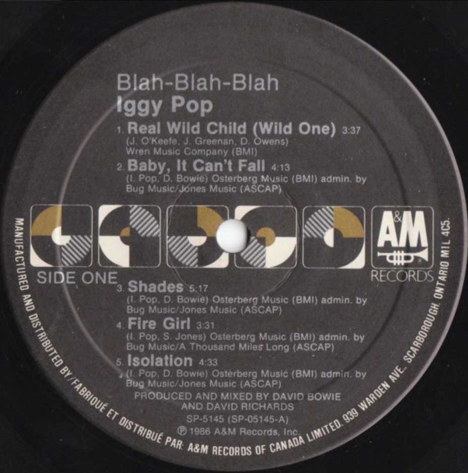 Iggy Pop - Blah-Blah-Blah - 1986