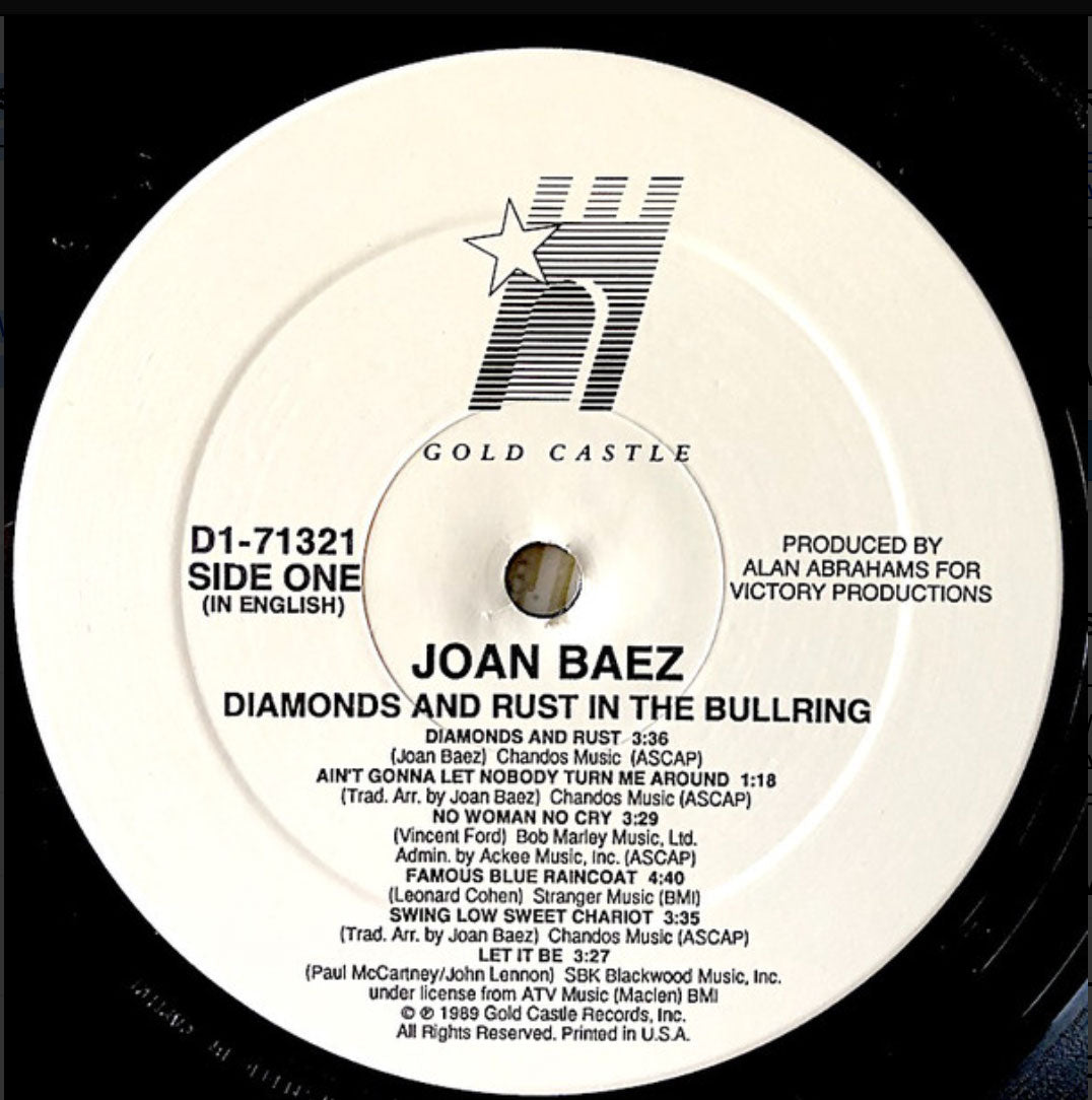 Joan Baez Diamonds And Rust In The Bullring RARE Vinyl Pursuit Inc Joan Baez Diamonds And Rust In The Bullring RARE Vinyl Pursuit Inc