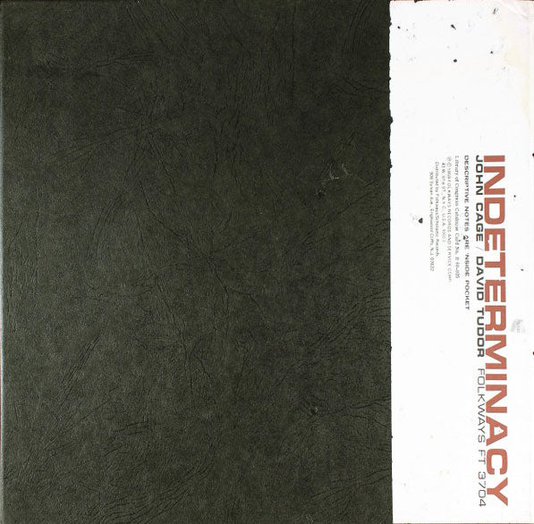 John Cage - David Tudor – Indeterminacy - RARE First Pressing
