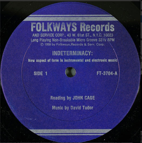 John Cage - David Tudor – Indeterminacy - RARE First Pressing