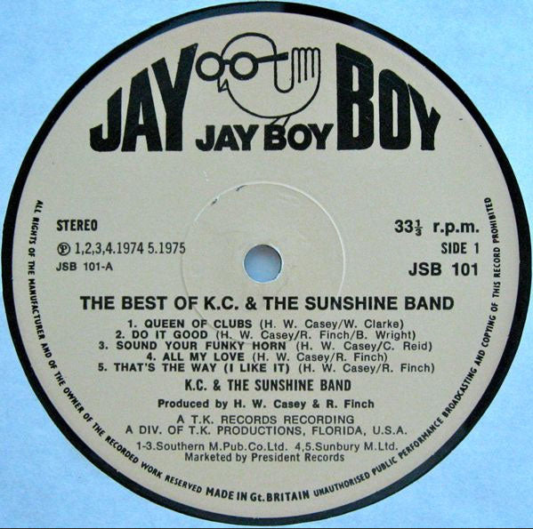 KC and The Sunshine Band – The Best of KC and The Sunshine Band - 1976 UK Pressing VinylPursuit.com