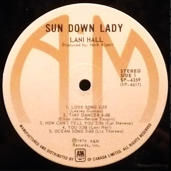 Lani Hall  - Sun Down Lady - 1972 Pressing