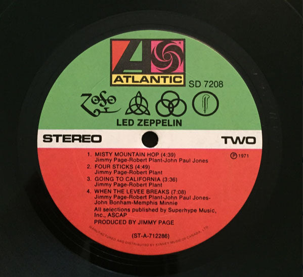 Led Zeppelin ‎– Untitled - 1971 Pressing VinylPursuit.com