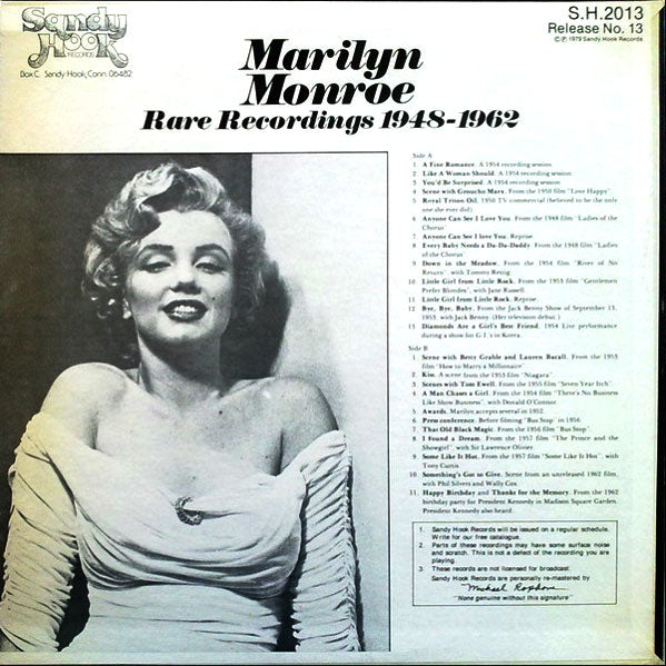 Marilyn Monroe – Rare Recordings 1948-1962 - US Pressing - Rare