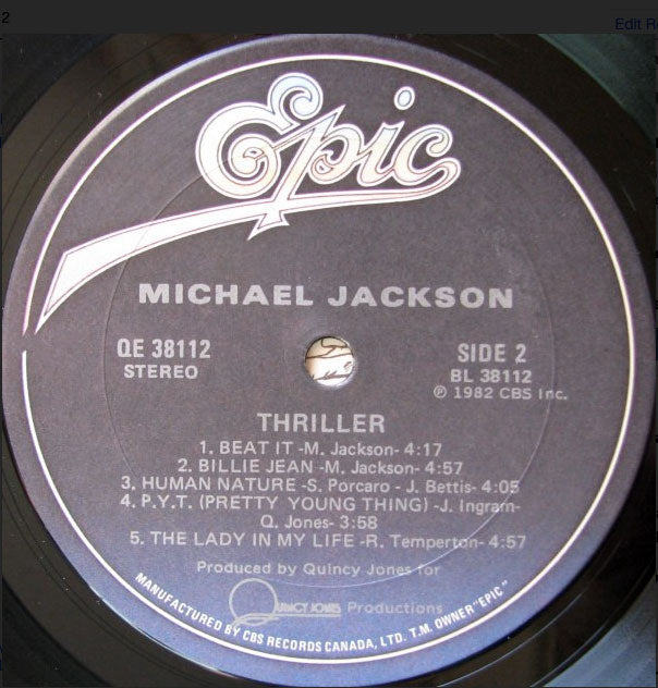 Michael Jackson - Thriller - 1982 VinylPursuit.com