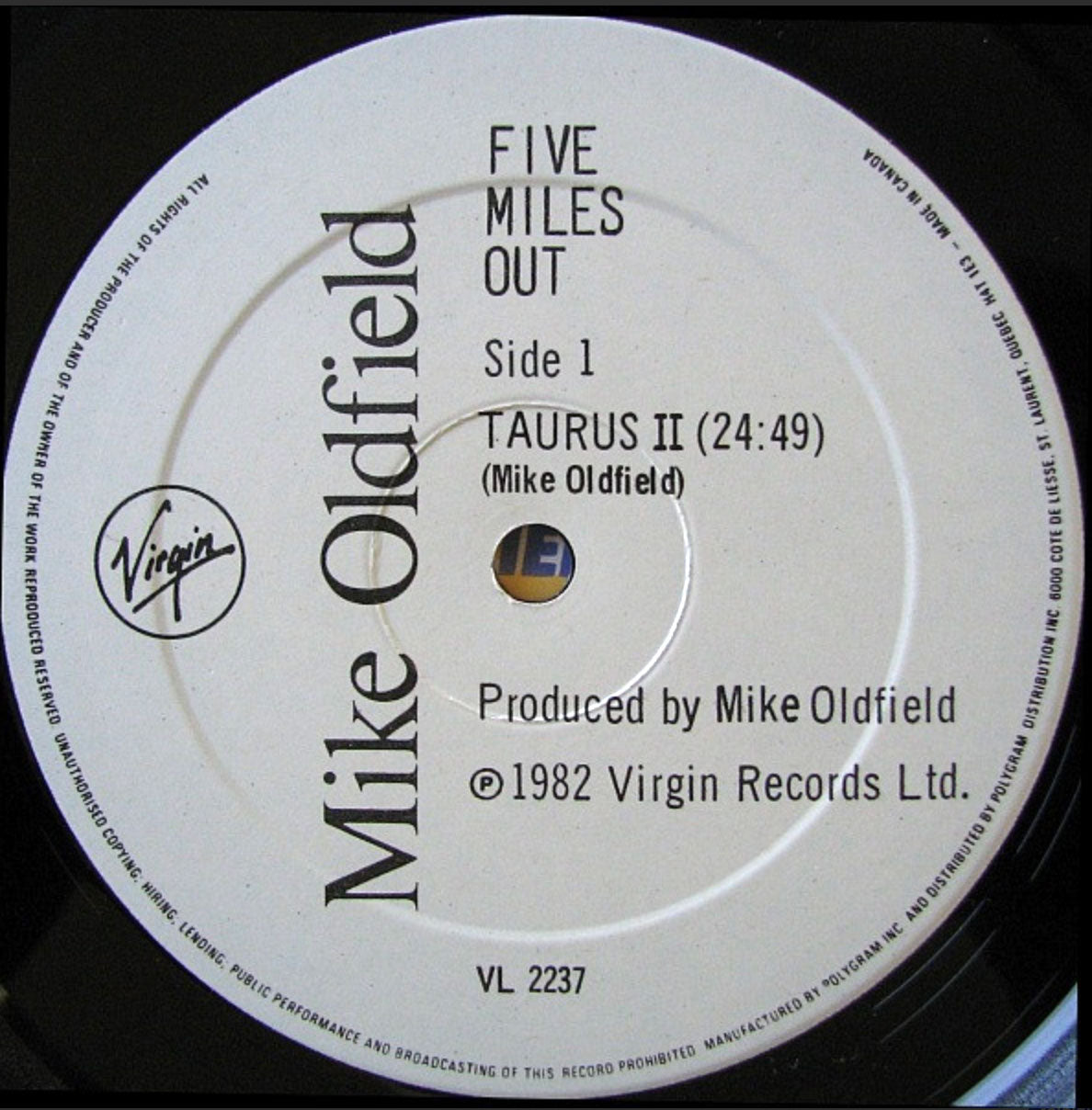 Mike Oldfield – Five Miles Out - 1982 VinylPursuit.com