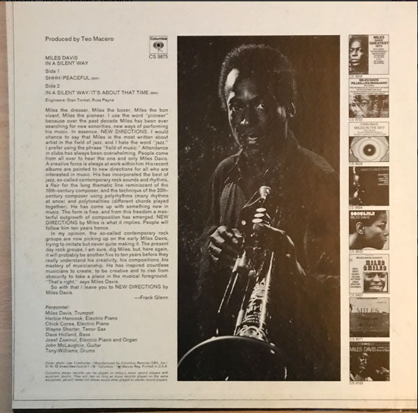 Miles Davis - In A Silent Way - US Pressing - Rare