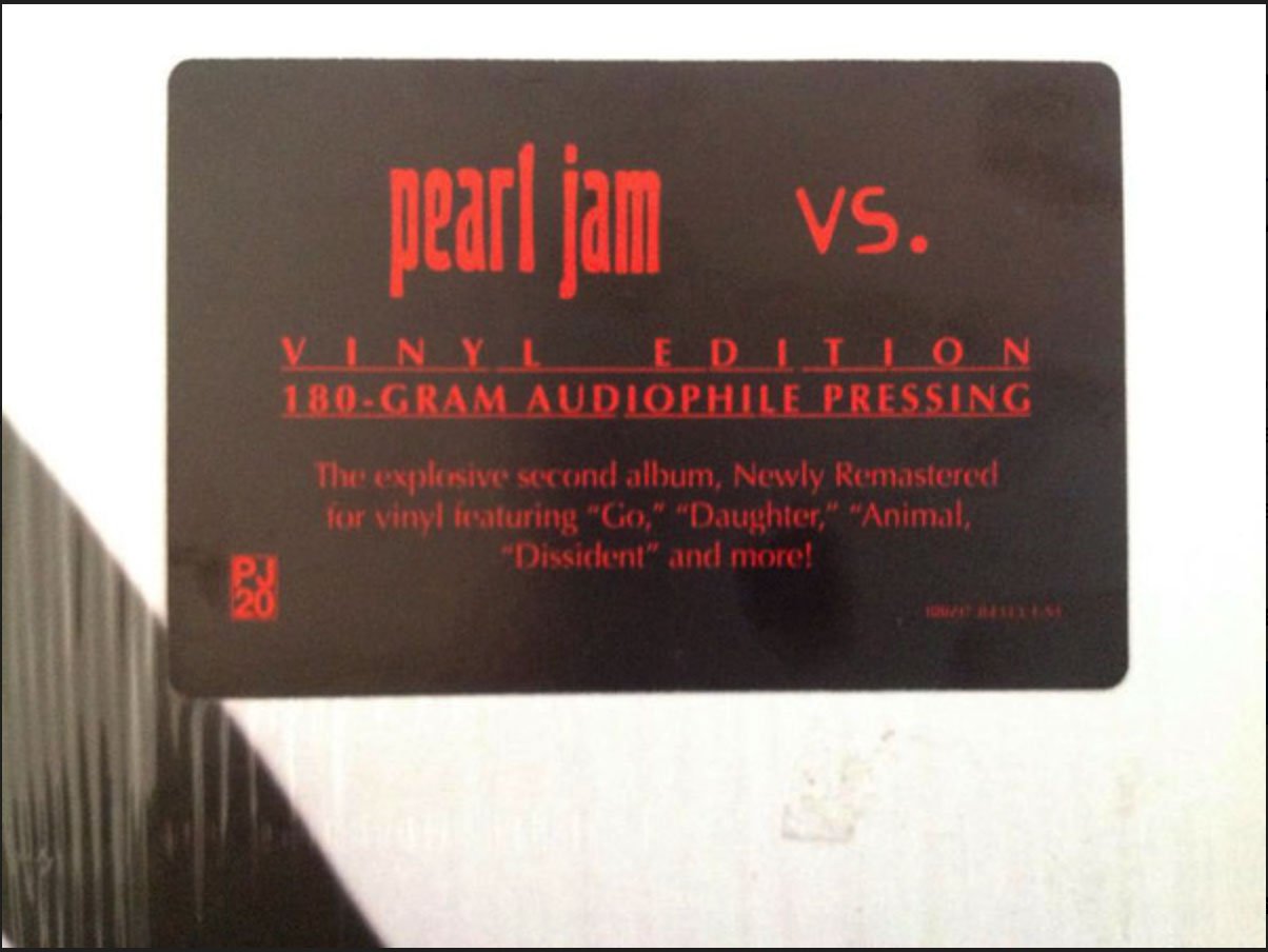 Pearl Jam - VS - 180g, 30th Anniversary - Sealed!