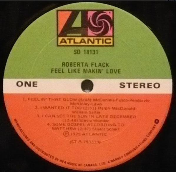 Roberta Flack – Feel Like Makin Love - 1975 – Vinyl Pursuit Inc